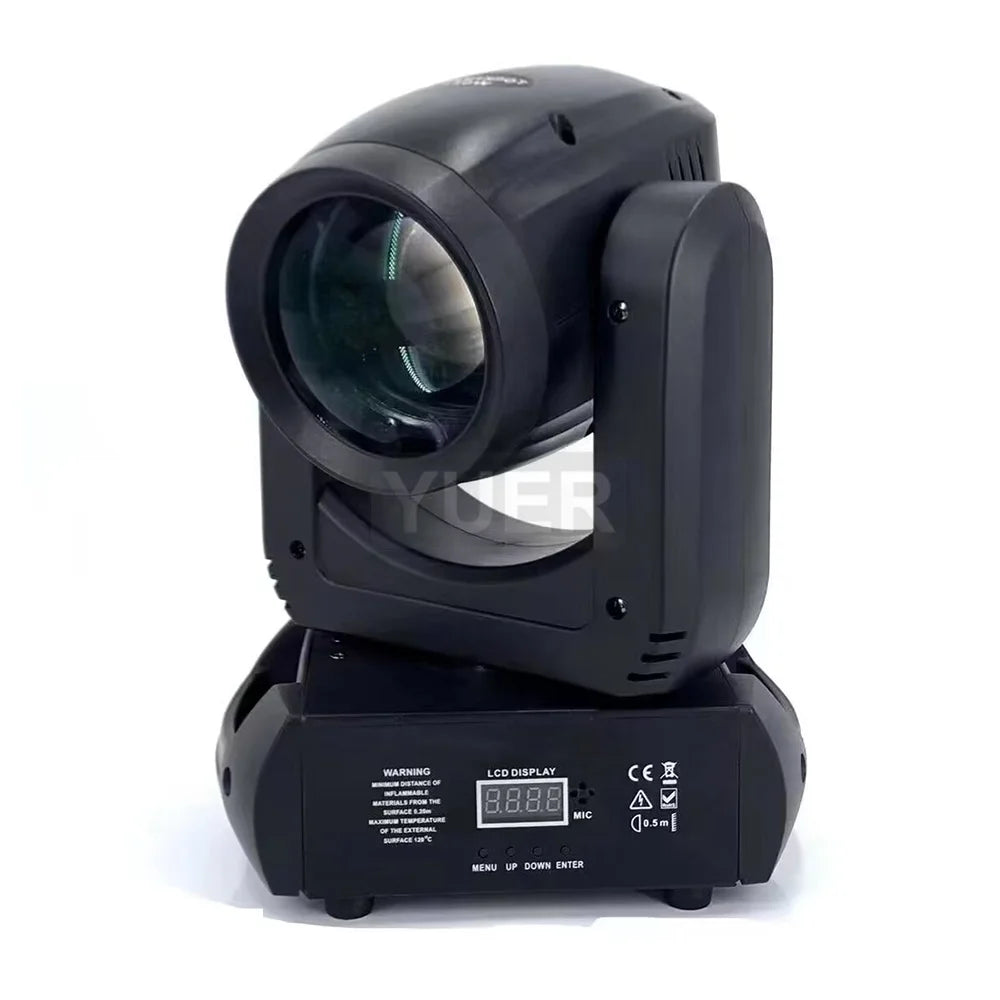 YUER Mini LED Moving Head 150W Beam Spot 18 Rotating Prisms Dmx Stage Effect Light Disco Dj Bar Wedding Club Music Party Indoor