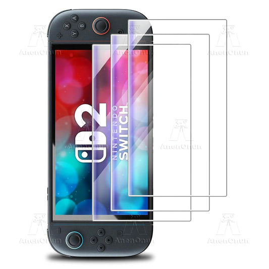 Switch 2 Anti-Blue Light Screen Protector 9H Hardness Shatterproof Anti-Scratch Anti-Fingerprint Bubble-Free HD Tempered Glass
