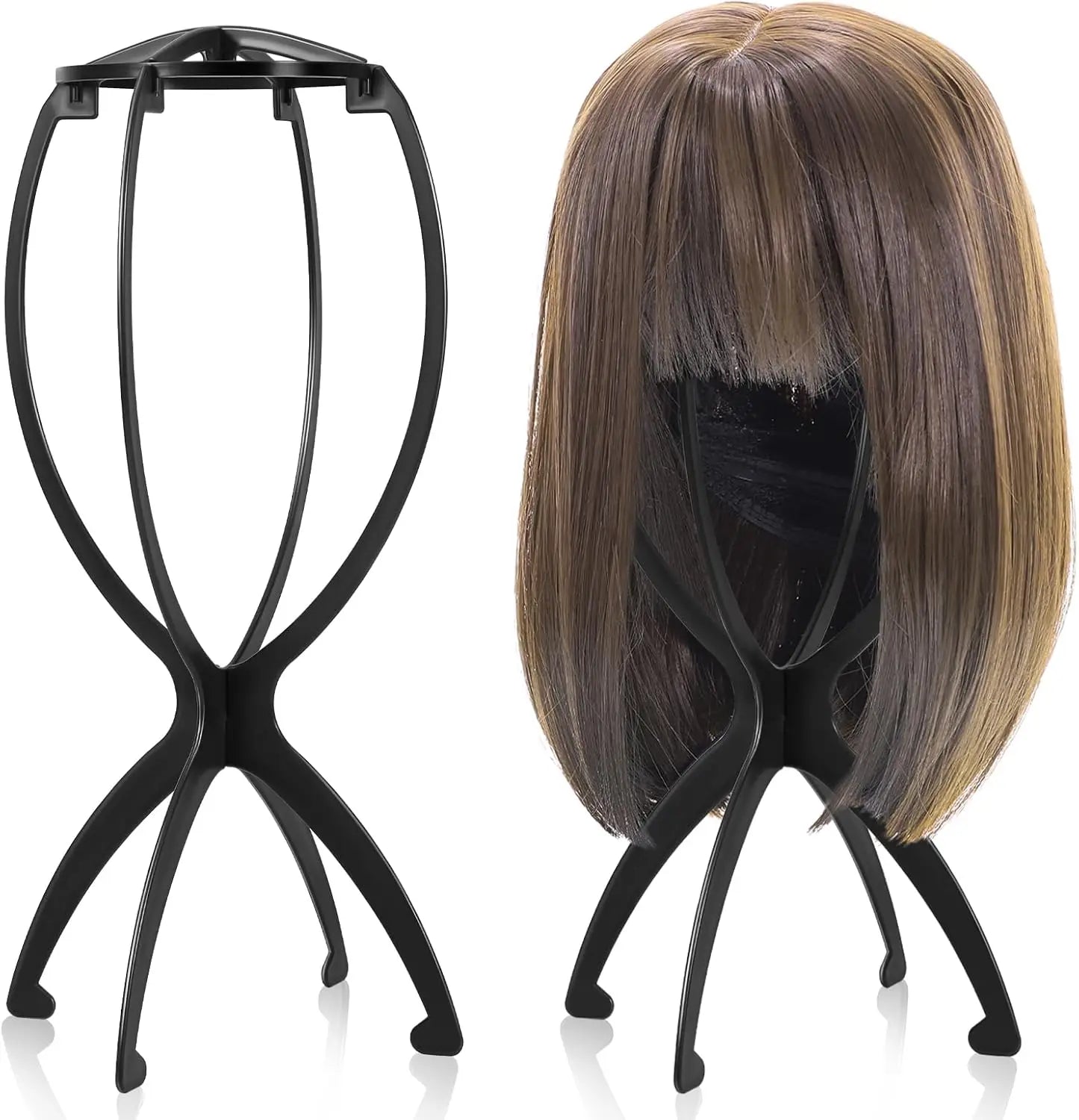 Hair Extension Holder Durable Folding Wig Stand for Solid Color Wigs - Stable Hair Clip and Display Tool