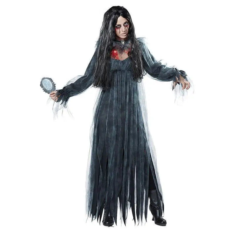 Halloween Costumes Cosplay Costumes Ghost Bride Witch Vampire Performance Game Clothes Women Dress Scary Demon Medieval Cloak