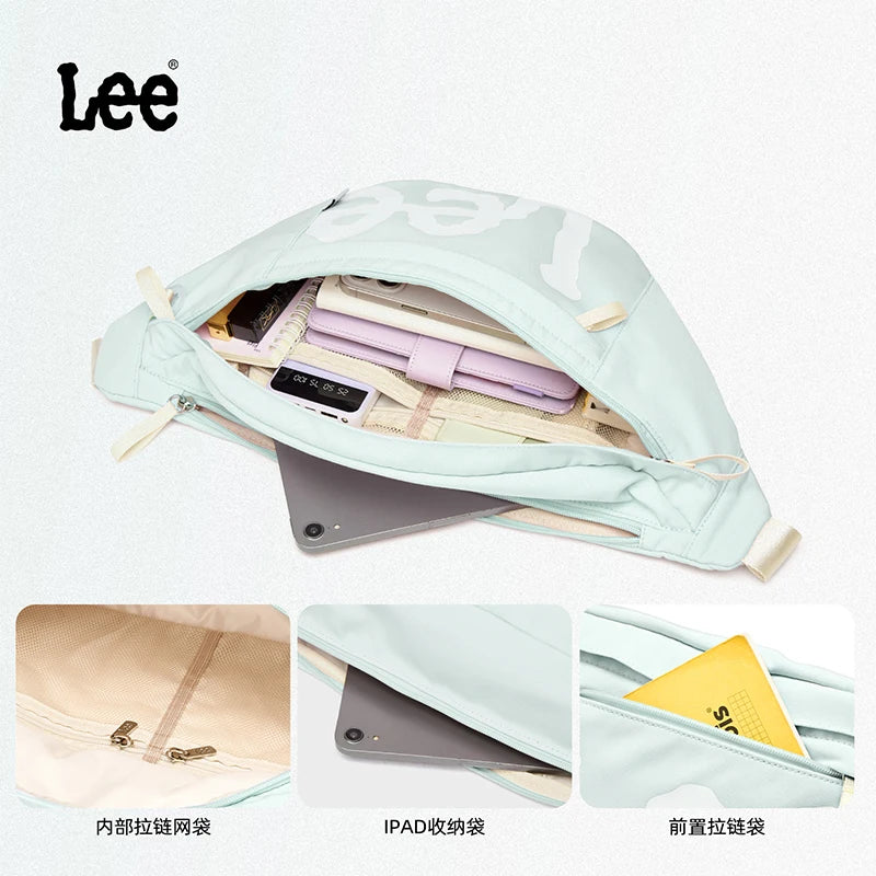 LEE Unisex Independent IPad Pocket Crossbody Bag Male Women Waterproof Sport Single Shoulder Extra Large Waist Bag Fanny Pack