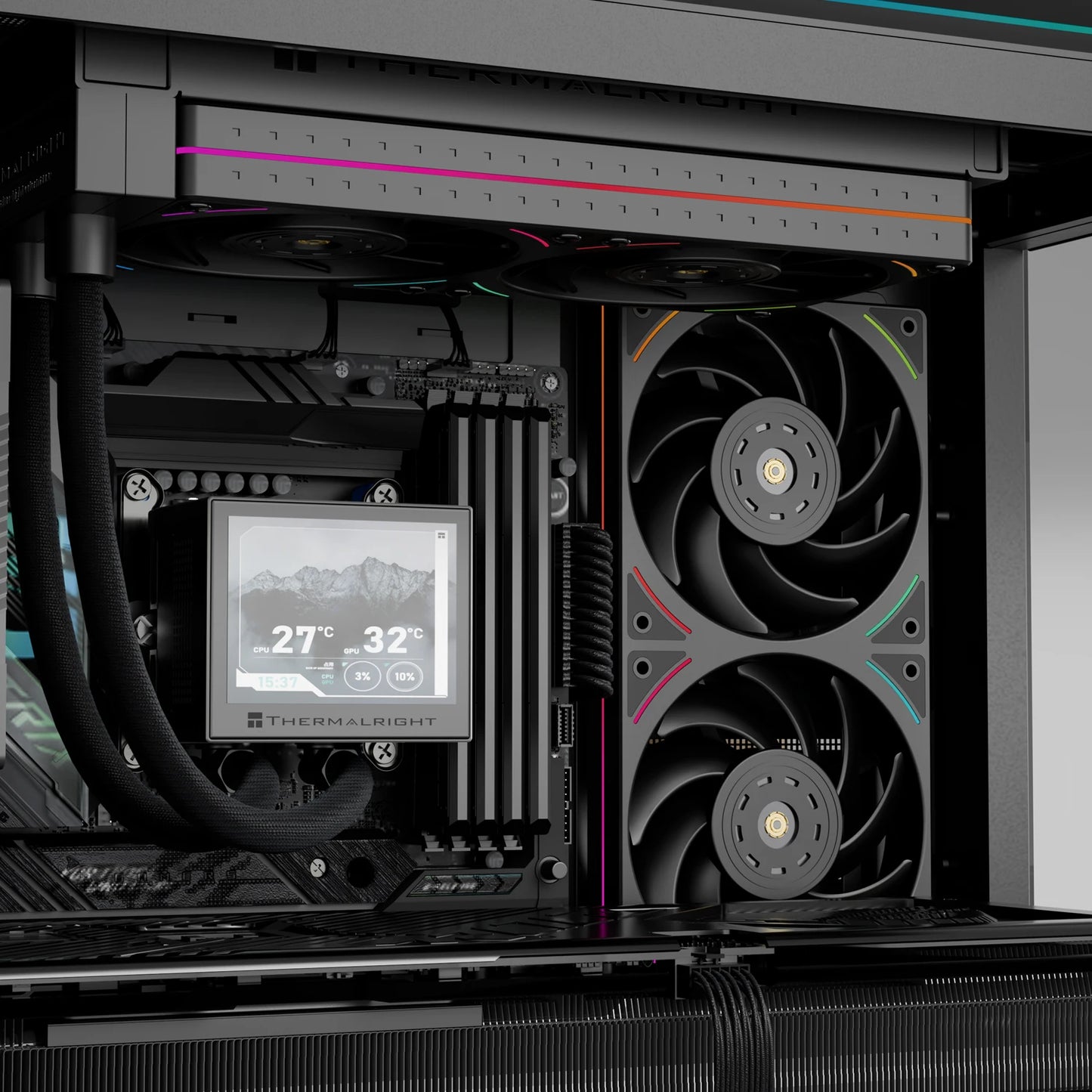 Thermalright TL-UB24 Computer Case Fan, ARGB 240mm Single-Frame Case Fan (2x120mm)/Silent/High CFM/PWM/2150 RPM