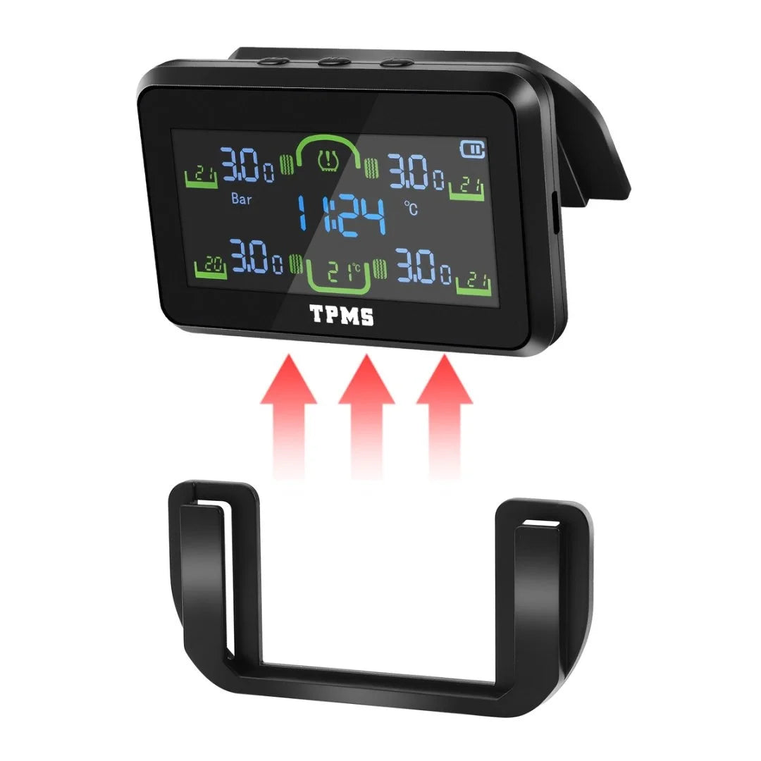 Car Tire Pressure Monitoring System Solar TPMS Sensors Security Alarm LCD Display Tyre Pressure Monitor Temperature Warning