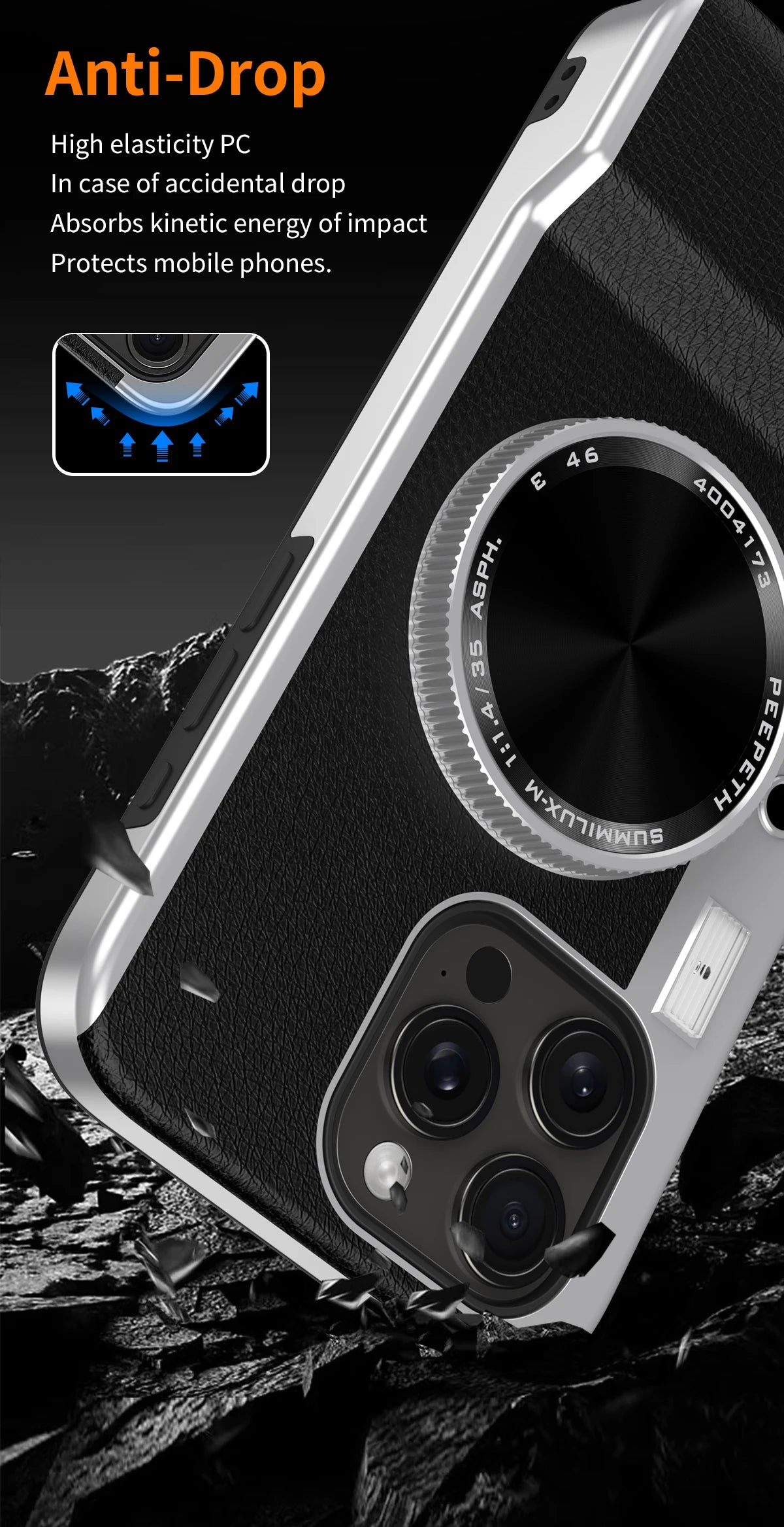 Retro Magnetic Multifunctional Camera Phone For 16 15 14 13 12 11 Pro Cosmetic Mirror Shockproof Cover
