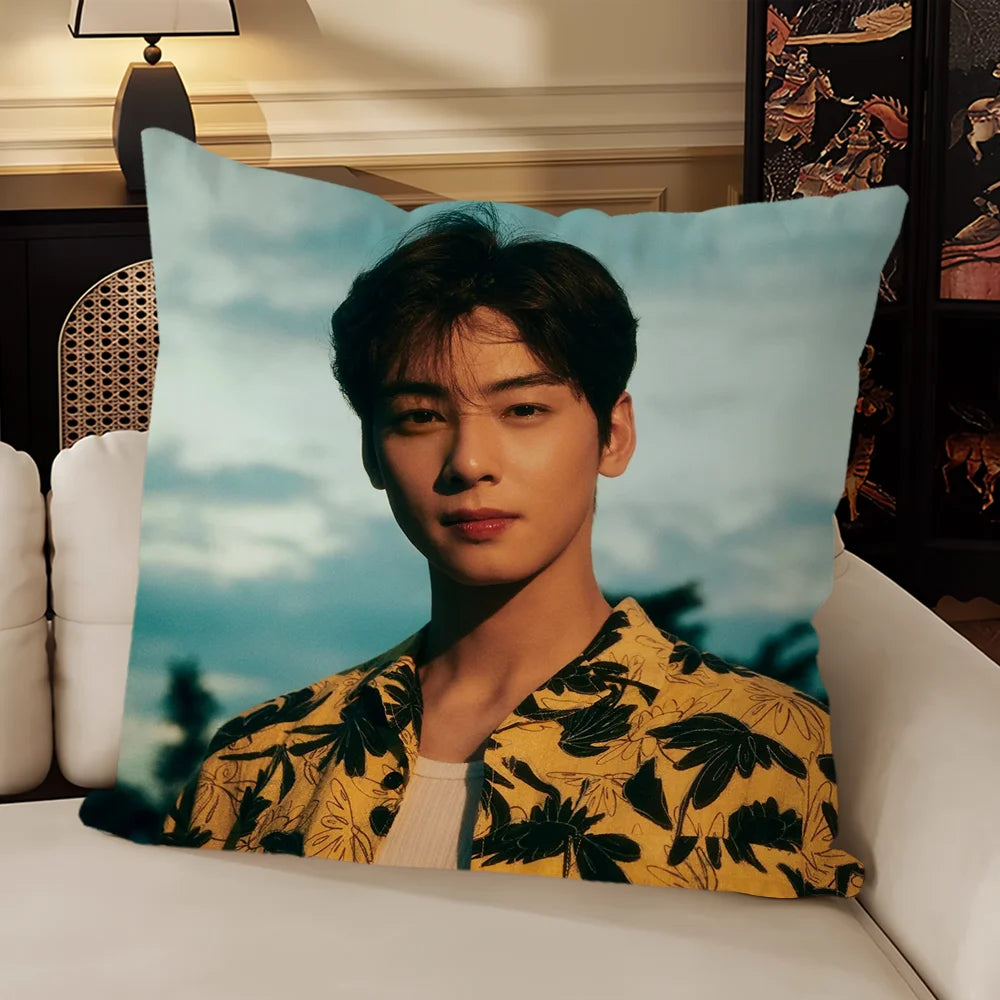 Korea Singer C-Cha Eun Woo Cushion Cover Sofa Living Room Bedroom Headboard Backrest Cushion Square Cushion Nap Time Pillow Case