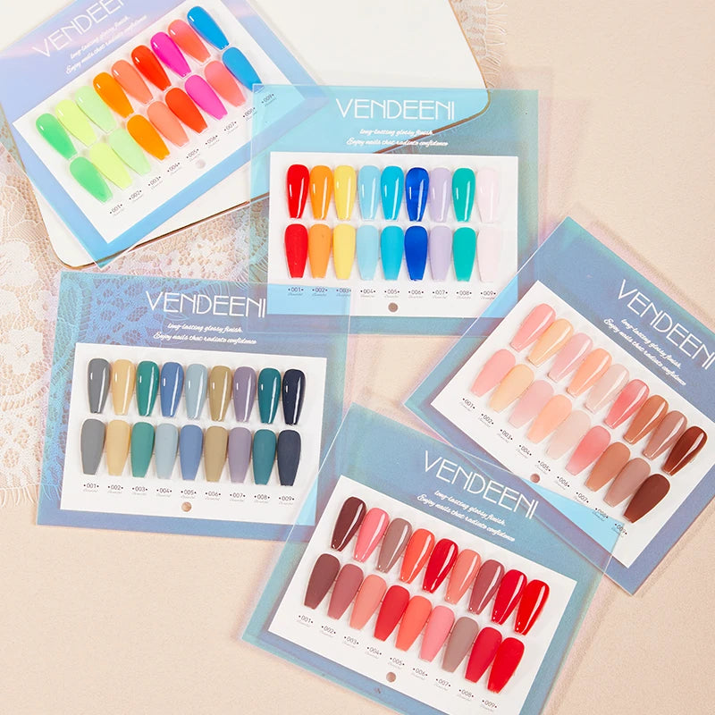 Vendeeni TPO HEMA Free 2025 Hot Sale High Quality 9-Color Nail Gel Polish Set Non-Toxic UV Gel Nail Art Kit for Nail Salon