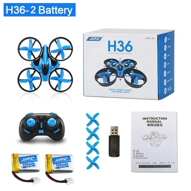 JJRC H36 Mini Drone 4ch 6-Axis Headless Mode Helicopter 360° Flip 3 Batteries Remote Control Quadcopter Toy Mini Drone For Kids
