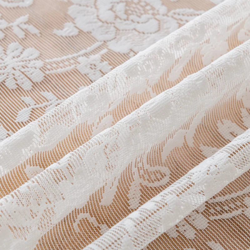 French Rose Lace Tablecloth, Rectangular Dining Tablecloth, Home Coffee Table Wedding Decoration Cover,