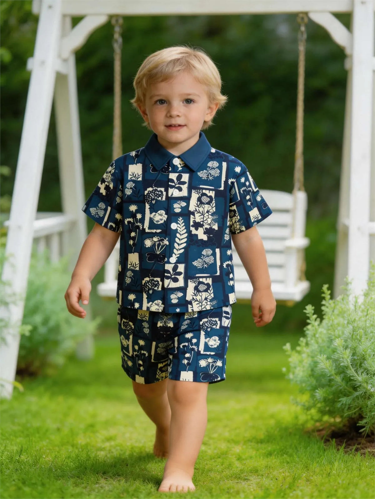 Baby boy shirt short sleeved shorts set summer style breathable, sweat absorbing, quick drying fabric comfortable and versatile