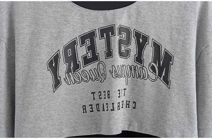 Vintage Print Graphic T-shirt Women Crop Top Short Sleeve Y2k Clothes Summer Loose Sexy Short Two-piece T-shirt Set Womens 2025