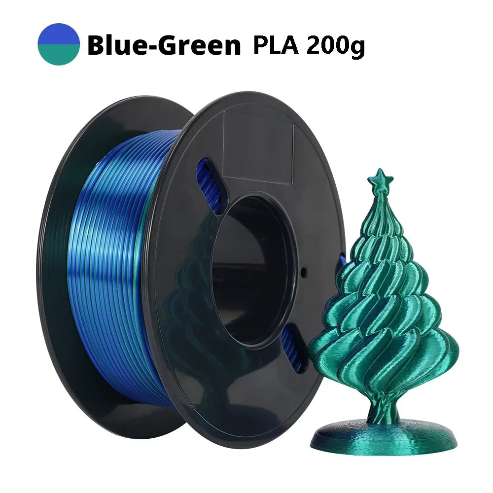 Dual color PLA Filament Multicolor PLA Filament 200g/roll 1.75mm 3D Printer Filament No-Tangling Bubble Free for FDM 3D Printer