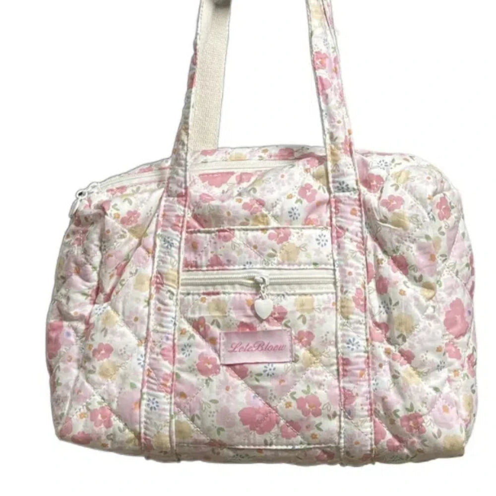 Korean Style Stroller Organizer Bags Flower Multi-pocket Floral Mummy Bag Portable Baby Care Storage Women Handbag Outdoor