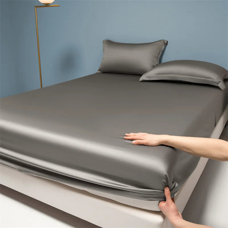 Premium Egyptian Cotton Bedding Fitted Sheet Elastic Band Around Mattress Cover Double Queen King Size Bed Cover No Pillowcase
