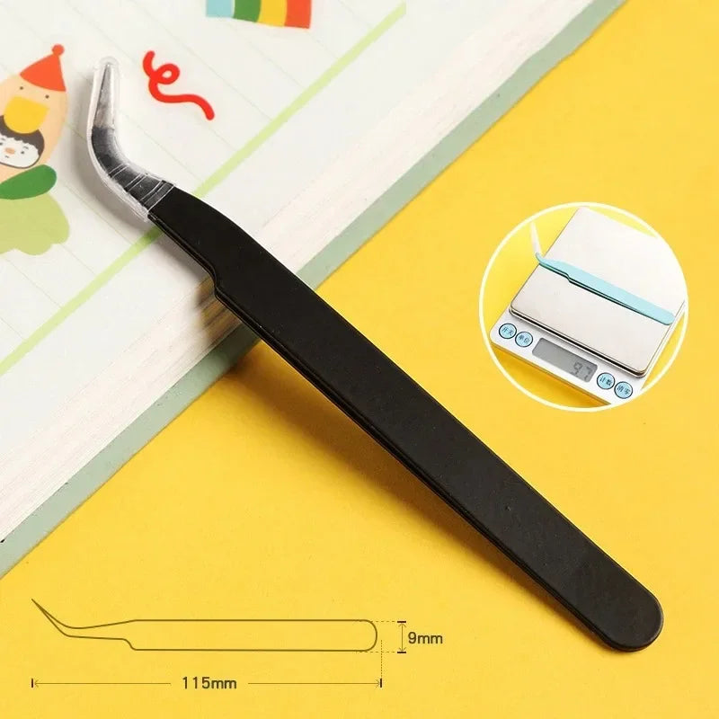 Color Eyelash Comb Tweezers Carbon Steel Professional Pincet Lashes Extension Tweezers False Eyelashes Applicator Makeup Tools