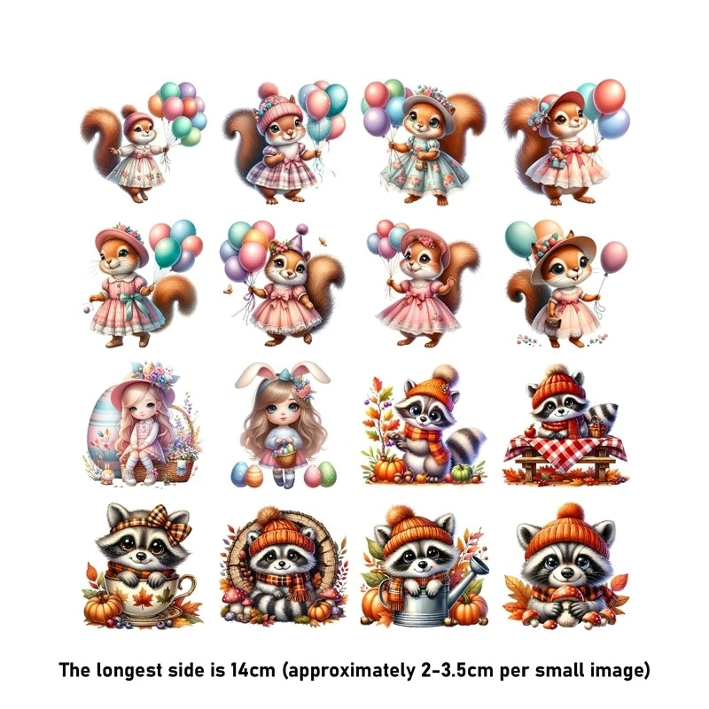 Snowflake Pink Princess Animal Iron On Heat Transfer Sticker For Toy doll Clothes Pinted Vinyl Thermal Washable T-Shirt Deca