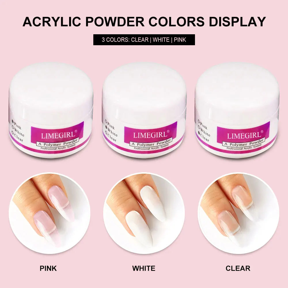 Nail Art Acrylic Powder and Liquid Mono Manicure Art Deco Nail Art Kit Crystal Nail Glitter 3D Engraved Acrylic Manicure Kit