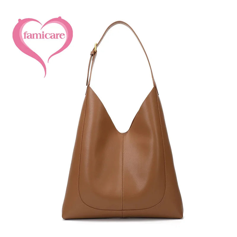 2024 New Women's Bag Female Luxury Soft Genuine Leather Handbag Lady Fashion Daily Casual Shoulder Bag Girls Crossbody Messenger