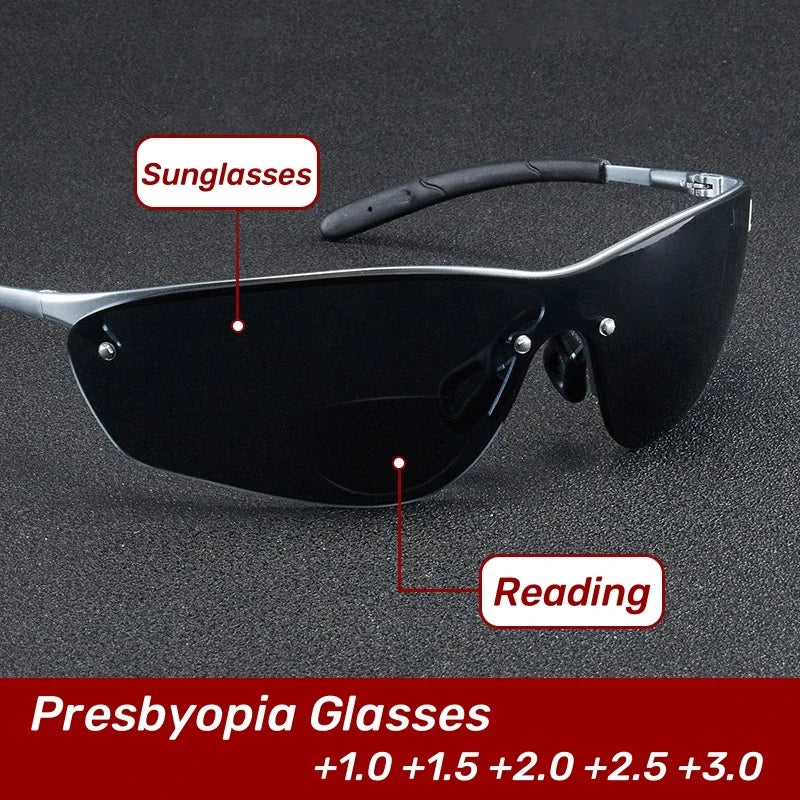 Near Far Dual-use Presbyopia Glasses Anti Slip Ultra Light Reading Eyeglasses Multifocal Eye Protection Far Sight Goggle To +3.0
