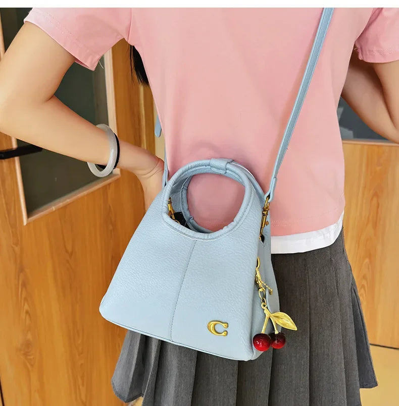 Women's Mini Bucket Bag Designer Style Large Capacity Handbag Casual Crossbody Shoulder Bag with Detachable Shoulder Strap