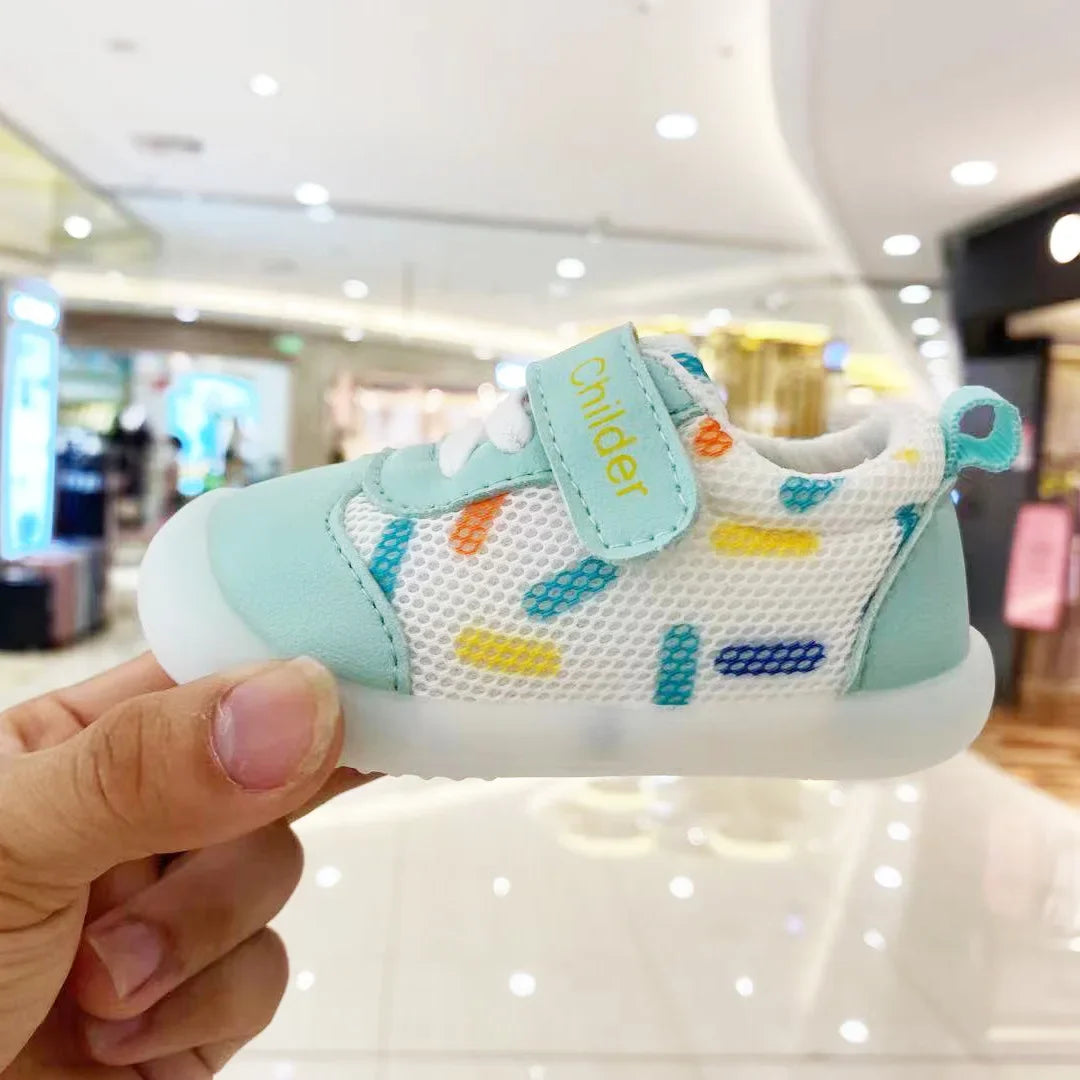 Boys/Girls Baby Walking Shoes 2025 Spring/Autumn New 0-2 Year Old Shoes Soft Sole Mesh Breathable Baby Shoe Nude Shoe Bebê أحذية