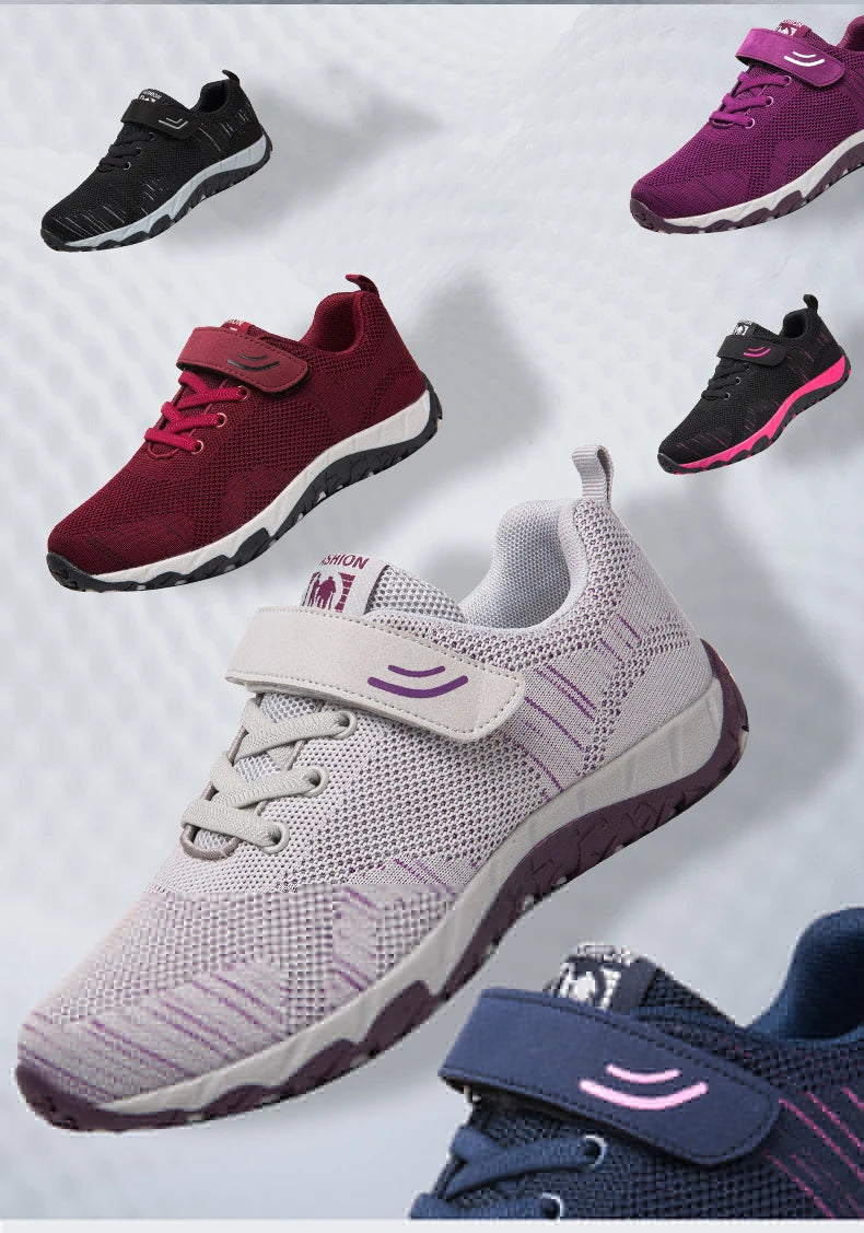 2024 Womens Dance Ladies Sport Shoes Breathable Walking Mesh Flat Shoes Woman White Sneakers Women Tenis Feminino Female Shoes