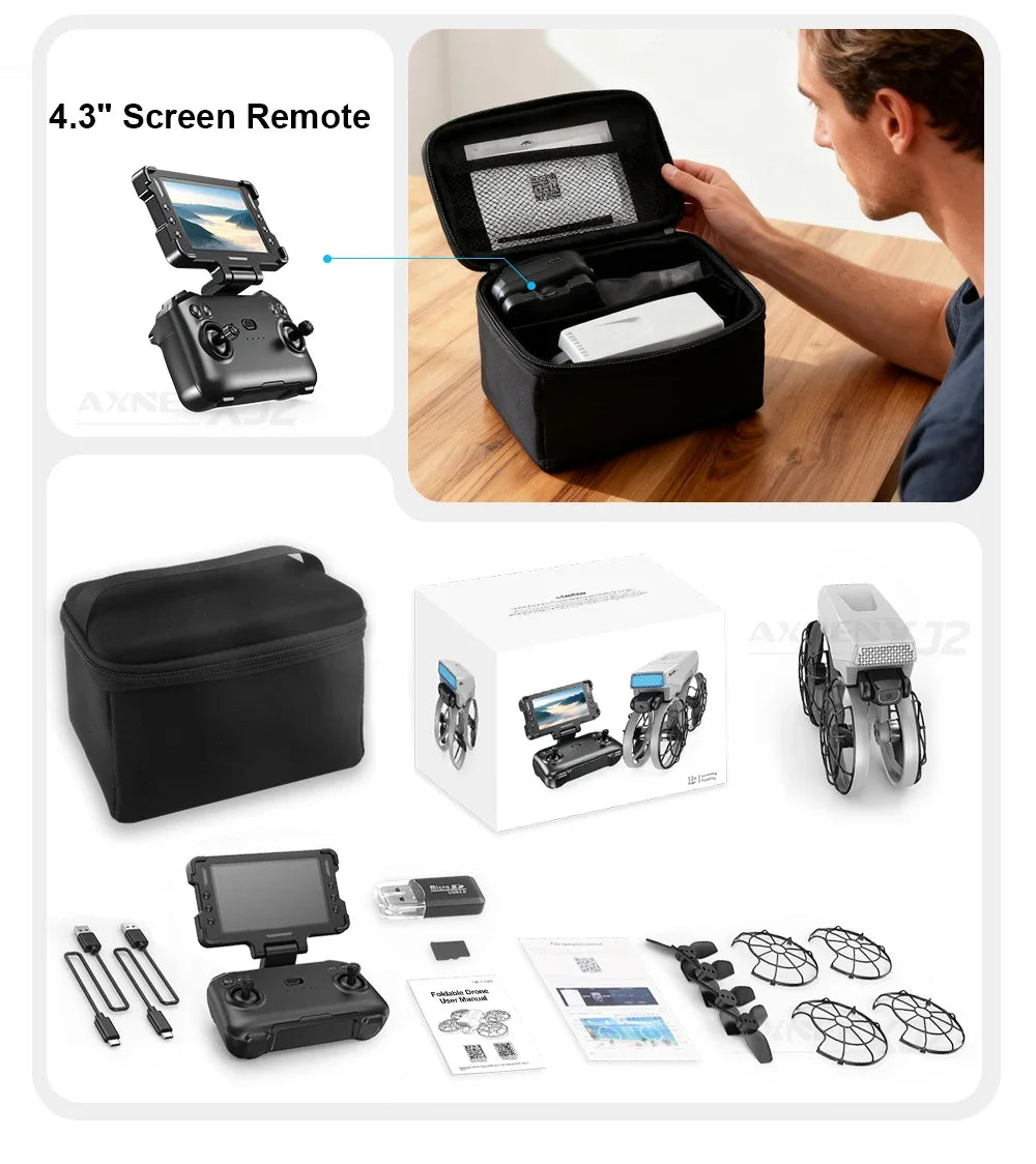 XJ2 Mini Drone 8K HD Camera, Foldable Brushless RC Quadcopter, Remote Control Toy for Kids Teens Beginners Gift Drone