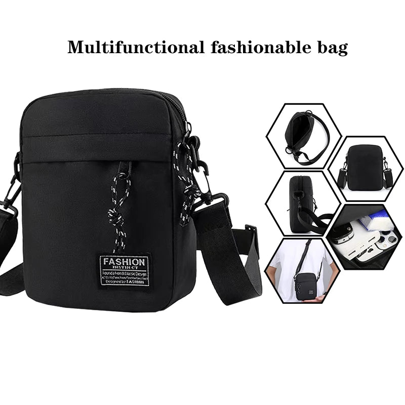 Stylish Men Mini Sling Crossbody Bag, Lightweight Waterproof Small Messenger Shoulder Bag, Compact Pocket Bag for Daily & Travel
