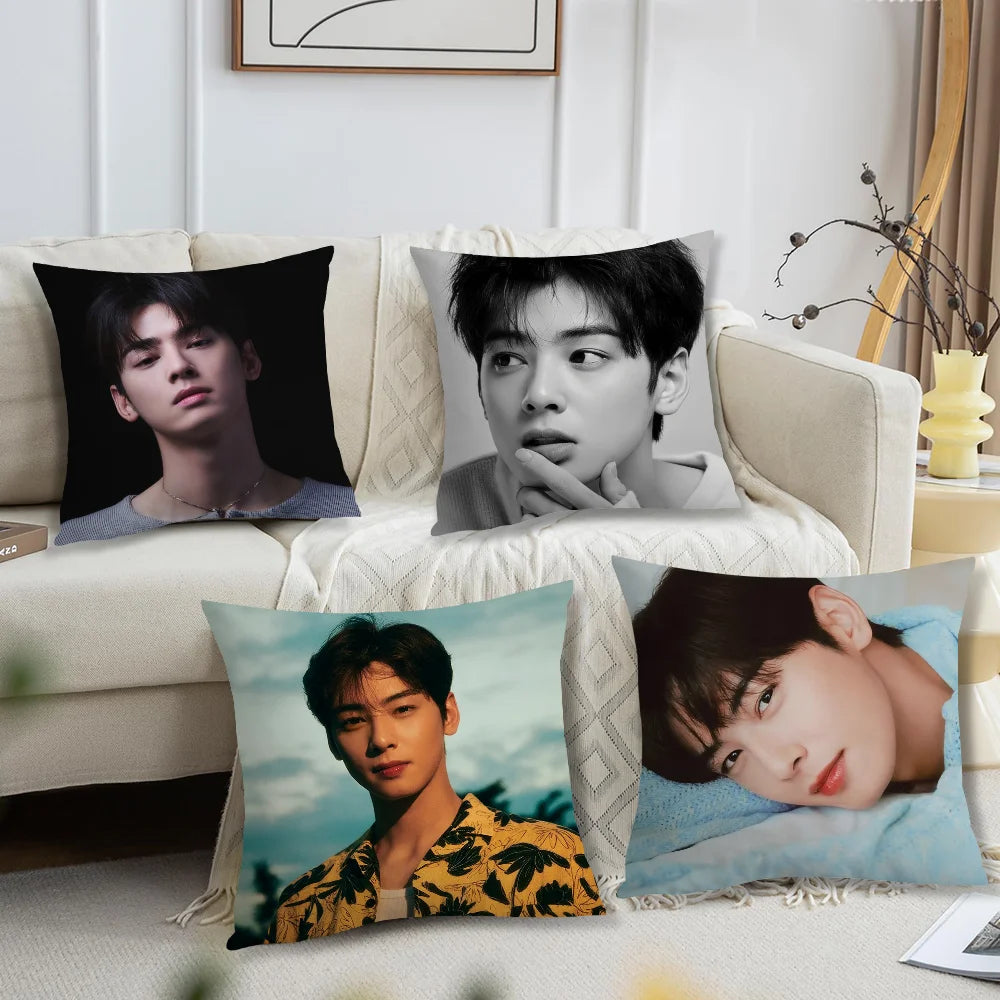 Korea Singer C-Cha Eun Woo Cushion Cover Sofa Living Room Bedroom Headboard Backrest Cushion Square Cushion Nap Time Pillow Case