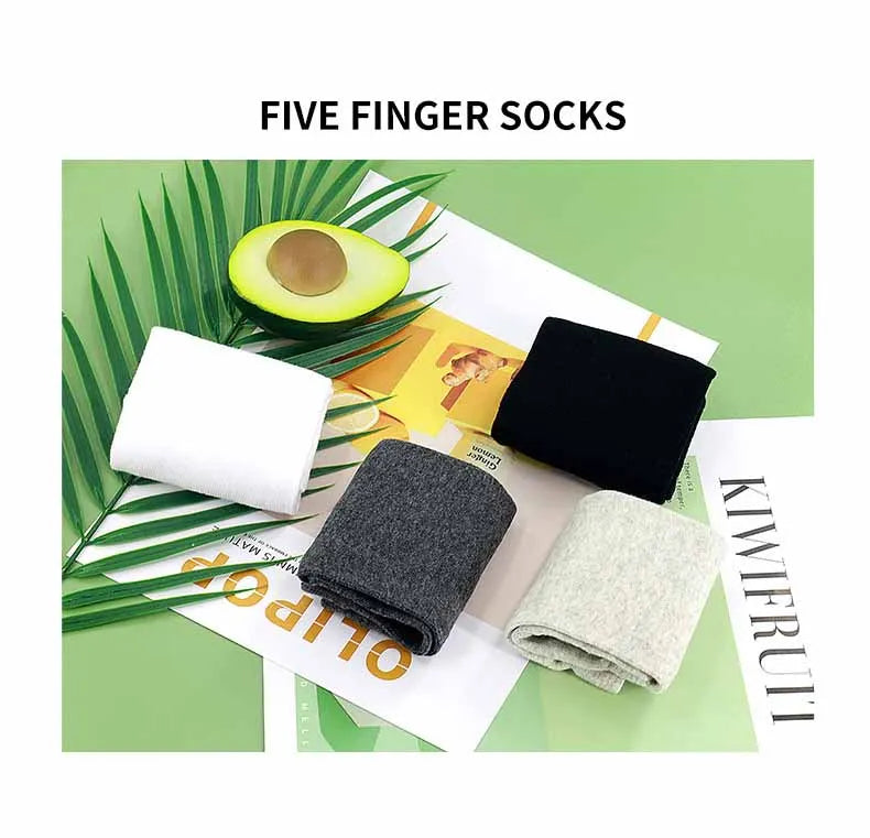 Toe Socks Men cotton Five Fingers Socks Breathable Short Ankle Crew Socks Sports Running Solid Color Black White Grey Male Sox