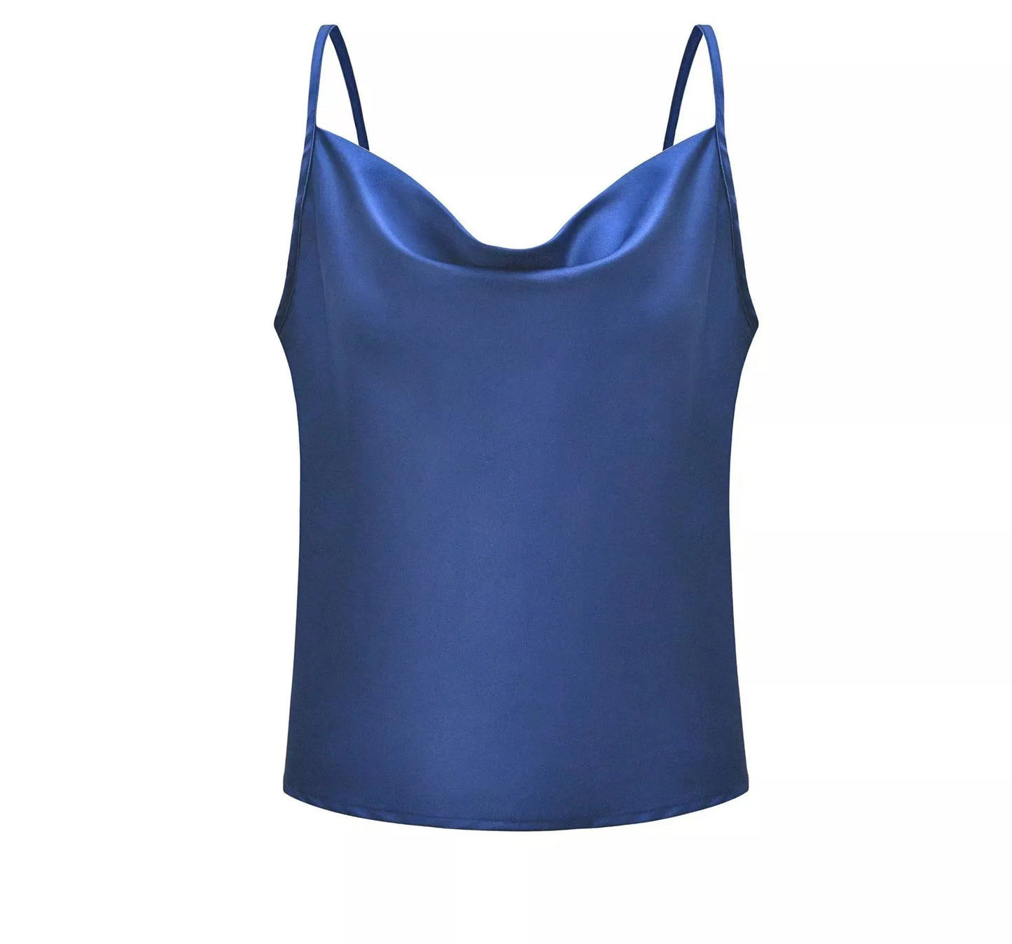 Summer Sexy Satin Strap Vest Top Sleeveless Inner Wear Base Tank Top Backless Splice Straight Cut Regular Length Women's Vest