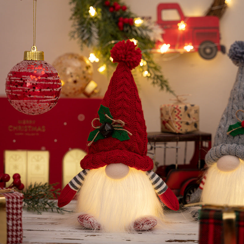 Christmas Gnome LED Night Light 2025 - Sequins Faceless Doll Ornament, Xmas Decor Gift for New Year Holiday