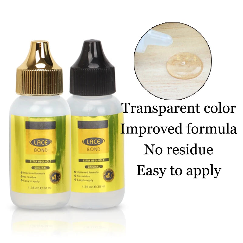 Strong Hold Lace Wig Glue With Remover Set Waterproof Wig Glue For Front Lace Wig Transparent Lace Adhesive For Hair Replacement