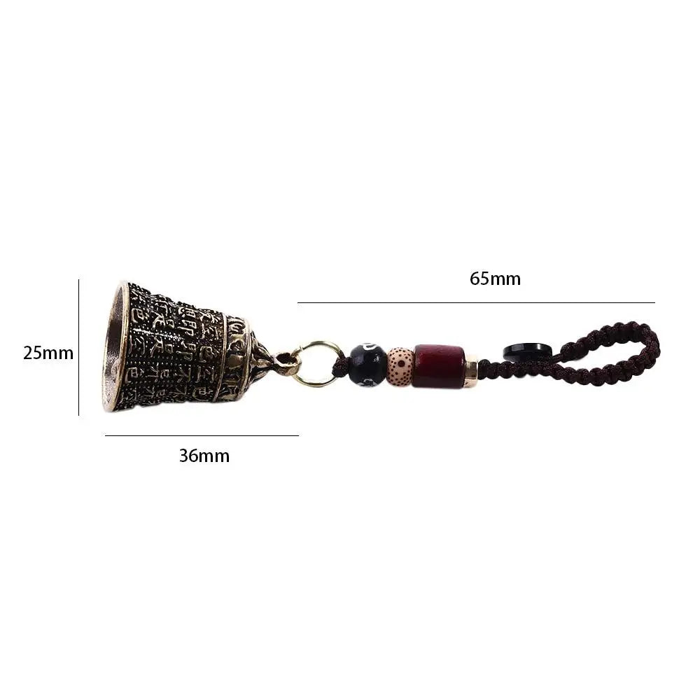 Interior Accessories Tibetan Buddhism Lucky Rope Brass bell Scripture Sutra Key Rings Car Key Chain Keyfob Car Key Chain