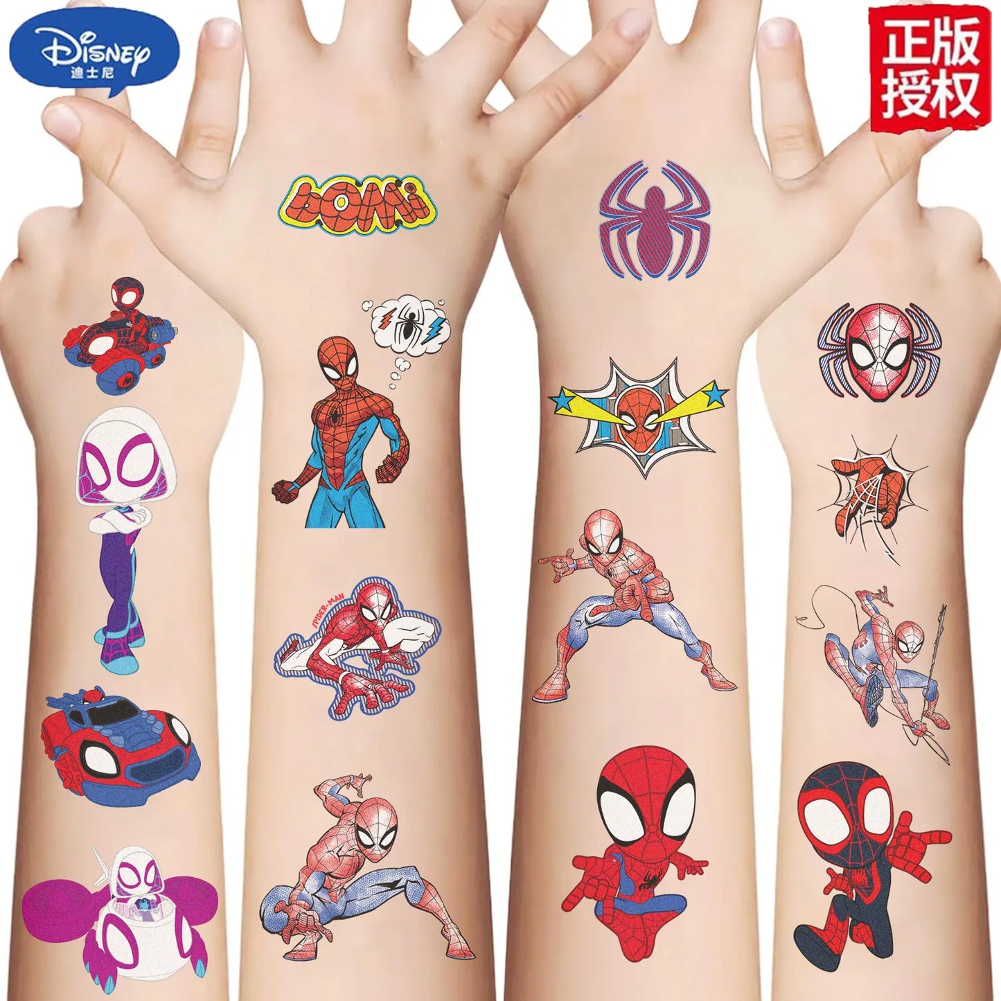 10Pcs/set Marvel Cartoon Spider Man Temporary Tattoo Stickers Cute Spider Man Tattoo For Funny Birthday Party Gifts