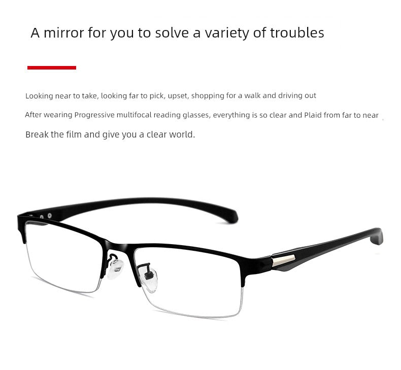 Reading Glasses Men's Automatic Adjustment Degree Intelligent Zoom Dual-Use HD Middle-Aged and Elderly Anti-blue Light Presbyopic Glasses