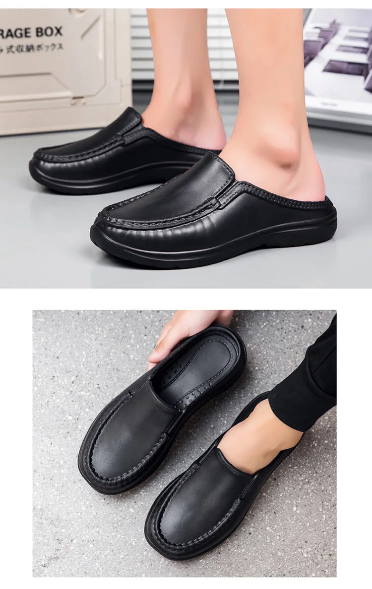 Large Slippers Men's Slip On Driving Shoes Anti slip Durable Chef Shoes Men's Casual Fashion Lightweight Footwear