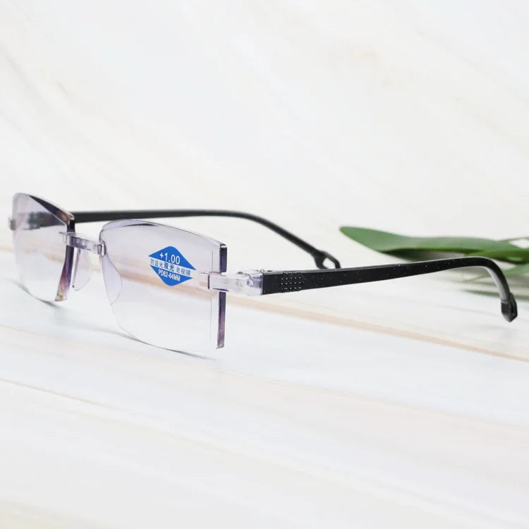 Intelligent Zoom Anti-blue Light Frameless Frame Cutting Edge Reading Glasses Men And Womean