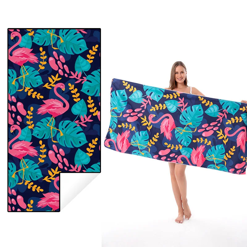 Quick-drying Microfiber Bath Towel Beach Resort Swimming Beach Towel single-sided Sweat Absorption  Sun  Beach Towel