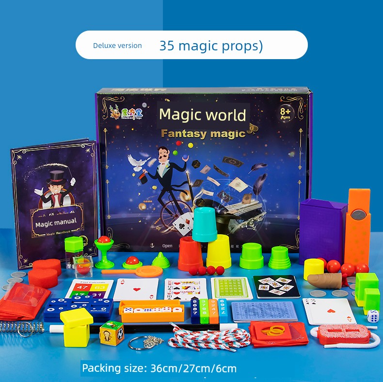Children's Magic Props Toy Gift Box Close-Up Kindergarten Performance Set Magic Tricks Boy's Birthday Gift Shocking