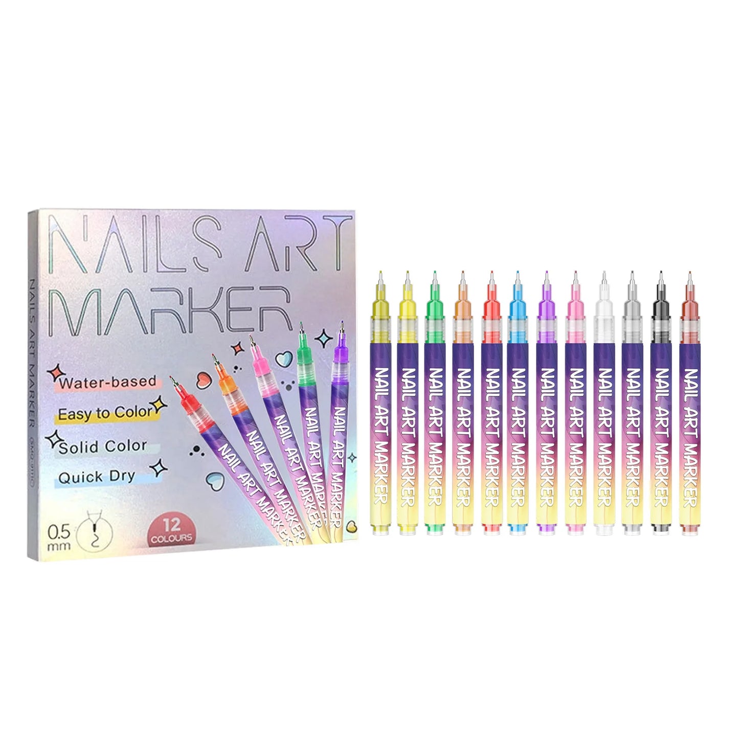 Multi-Color DIY Nail Art Pens Line Drawing and Detailing Tools for Nail Art Ideal for Manicure Nail Designs and DIY Nail Art Kit