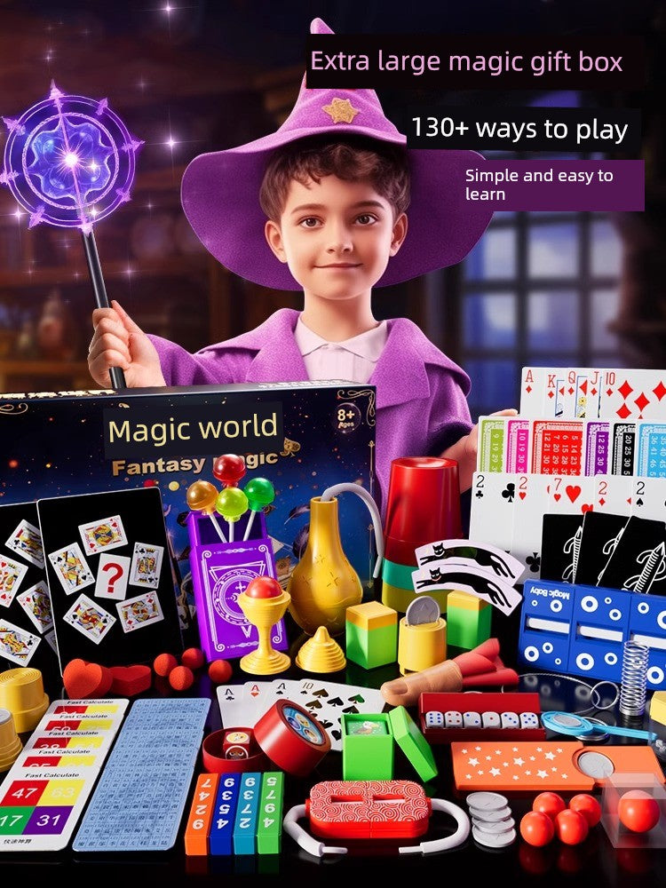 Children's Magic Props Toy Gift Box Close-Up Kindergarten Performance Set Magic Tricks Boy's Birthday Gift Shocking
