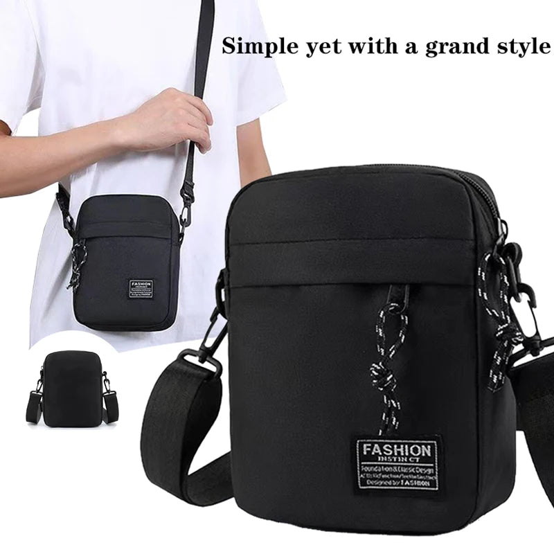 Stylish Men Mini Sling Crossbody Bag, Lightweight Waterproof Small Messenger Shoulder Bag, Compact Pocket Bag for Daily & Travel