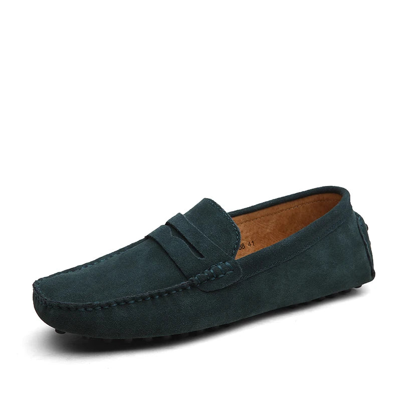 Men's Casual Fashion Genuine Leather Loafers Moccasins Slip-On Driving Shoes 38-50 Size Range Male Flats Comfort Footwear