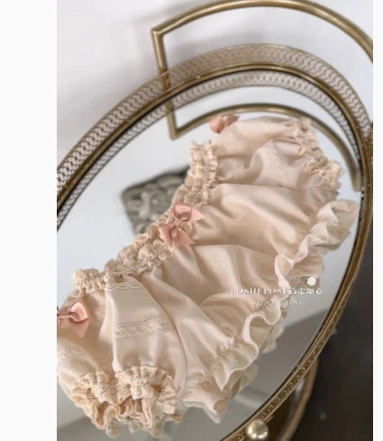 Sweet Cute Girls Lolita Clothing Accessories Set Princess Ribbon Lace Bow Headband Choker Necklace Bracelet and Leg Ring