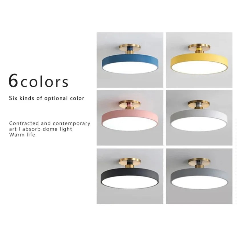 Modern LED Ceiling Light Nordic Macaron Circular Pendant Light Children's Room Dining Room Study Room Interior Decoration Light