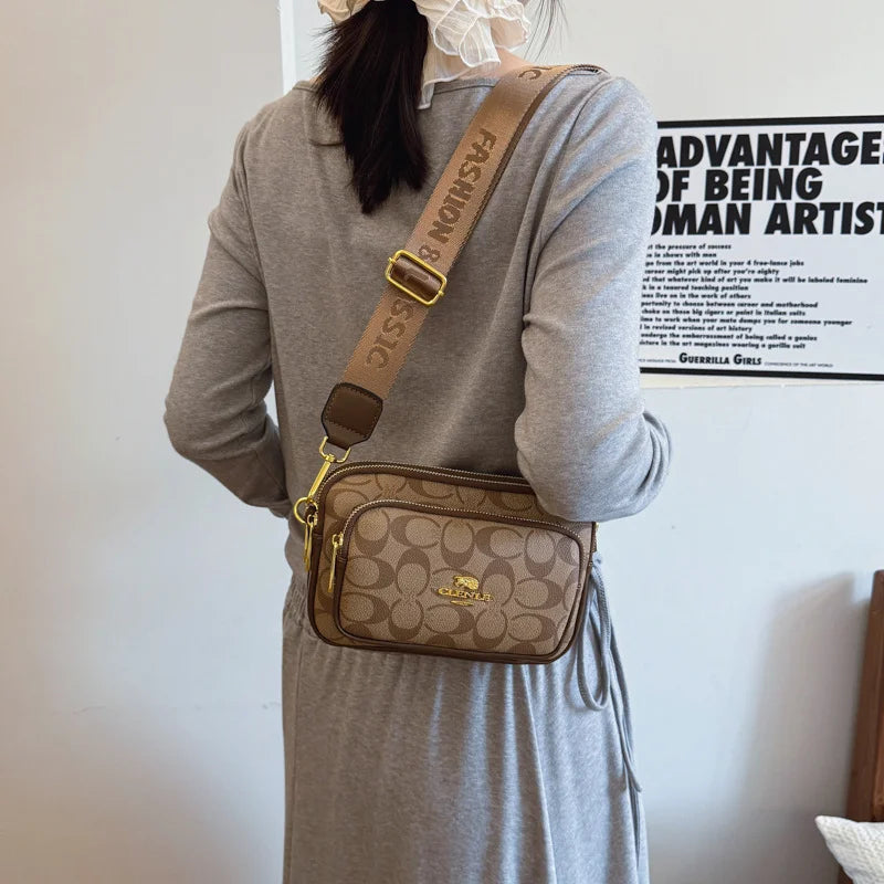 2026 New Retro Luxury Women Shoulder Bag Crossbody Bag Original Circular Pattern Logo Durable Fabric Adjustable Strap Daily Work