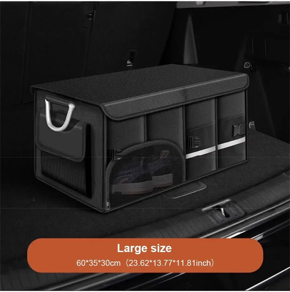 Foldable Trunk Storage Box Waterproof Oxford Cloth 110L Large-Capacity Car Organizer for Camping/Fishing Easy to Carry