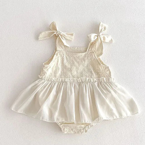 2025 New Summer Infant Baby Girls Bodysuits+Hat Sleeveless Cotton Flower Print Toddler Baby Girls Jumpsuit 0-24M Baby Clothing