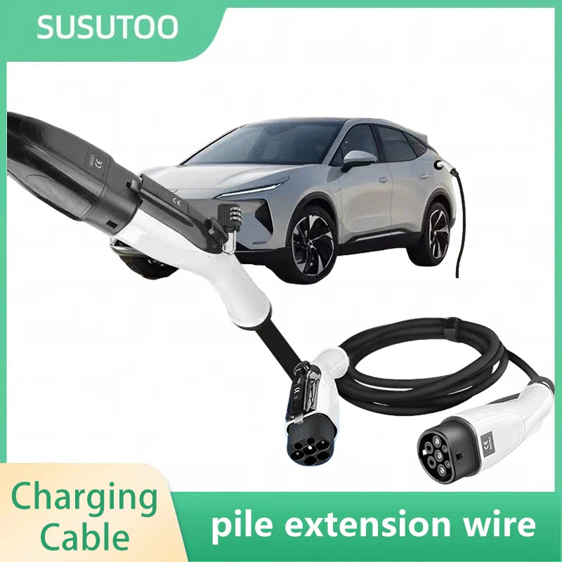For wired charging stations Portable EV Charging Cable 32A 22KW 3 Phase Electric Car Charger 3.5KW 16A 1 Phase Anti-theft strap