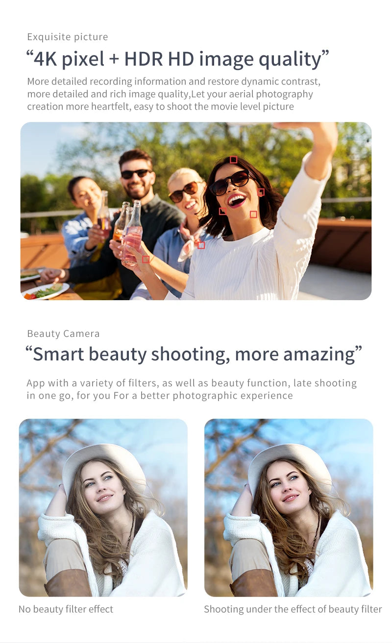 Mini Drone 4k HD Camera Aerial Aircraft Air Pressure Fixed Height Folding Pocket Remote Control Airplane Toys for Kids Gift